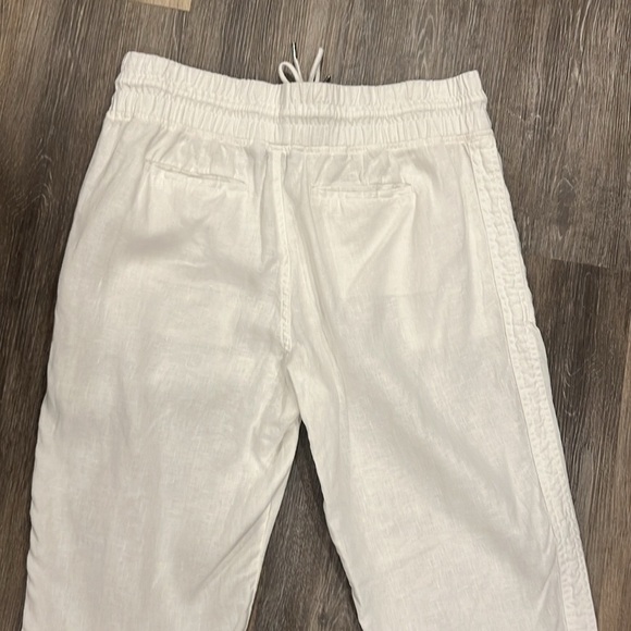 Athleta women’s retreat white linen joggers pantss size 12T - Picture 5 of 12